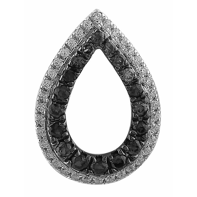 Black & White Diamond Pendant With 0.27ct Diamonds In 9K White Gold