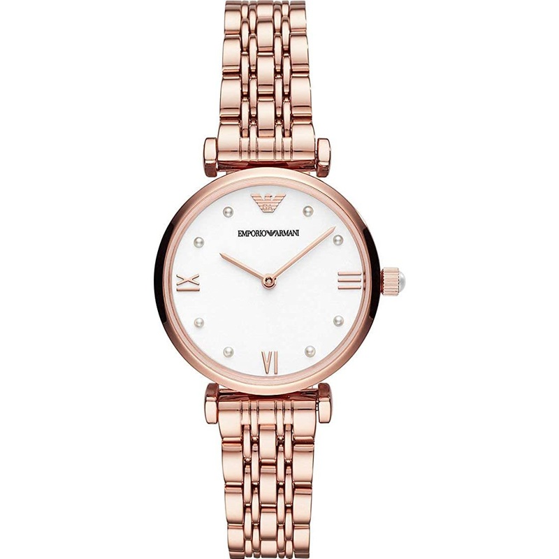 Emporio Armani AR11267 Elegant Women's Quartz Watch with White Dial