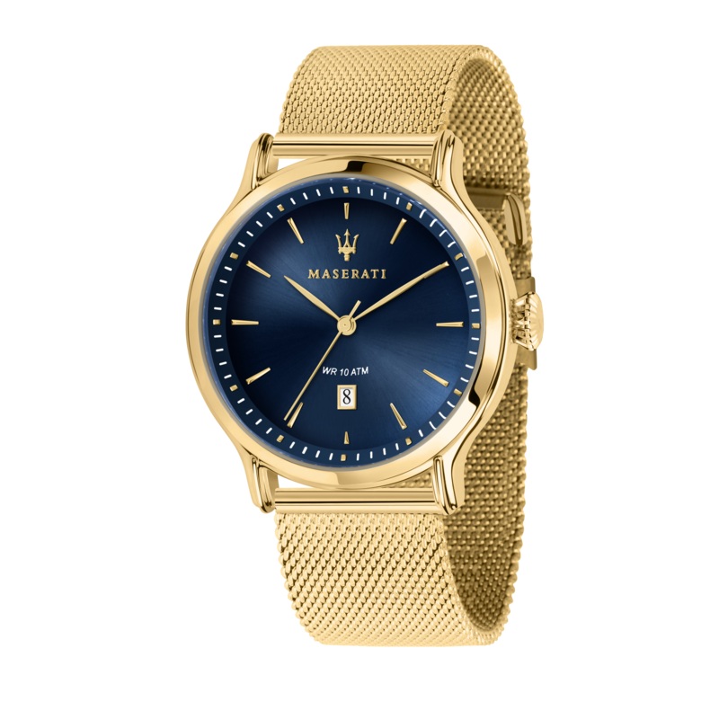 EPOCA 42mm Blue Dial Gold Mesh Watch