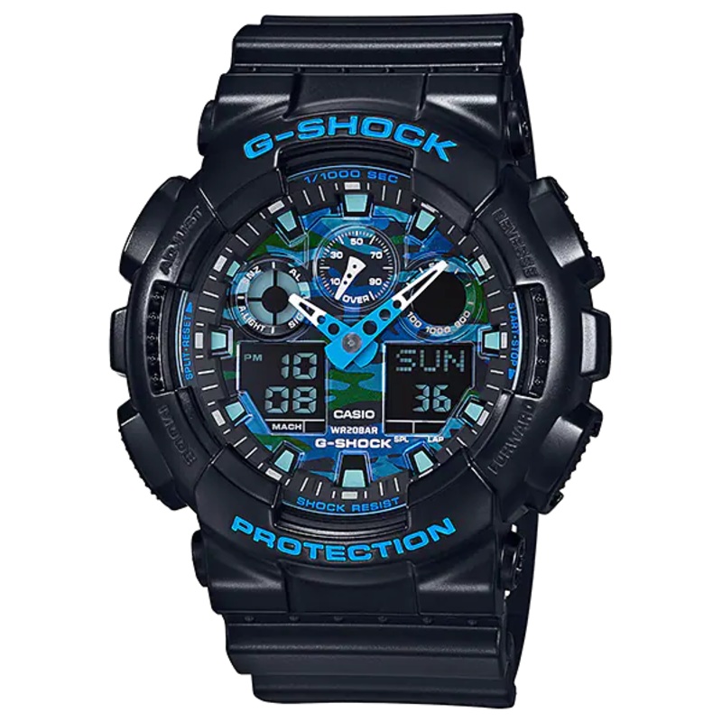 G-Shock Analog Digital Black Resin Band Watch GA100CB-1A