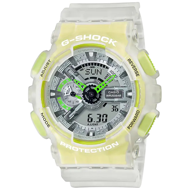 G-Shock Digital Analog Transparent Resin Band Watch GA110LS-7A