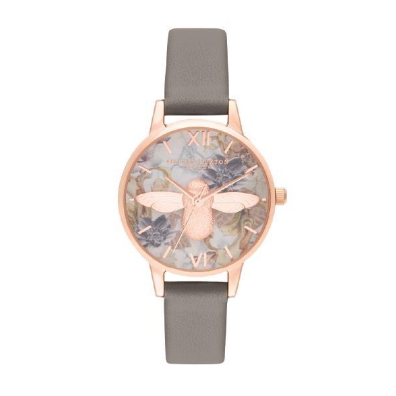 Olivia Burton Marble Florals Signature Bee Watch