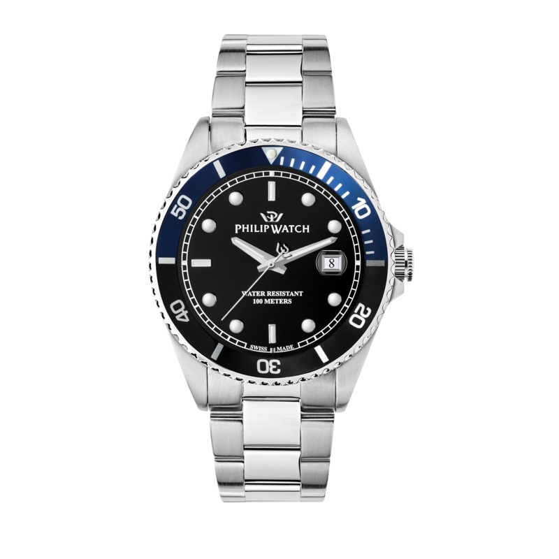 Philip Caribe Black Stainless Steel Watch