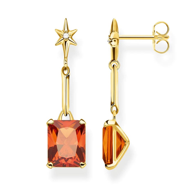 Thomas Sabo Earrings Orange Stone TH2115CHY