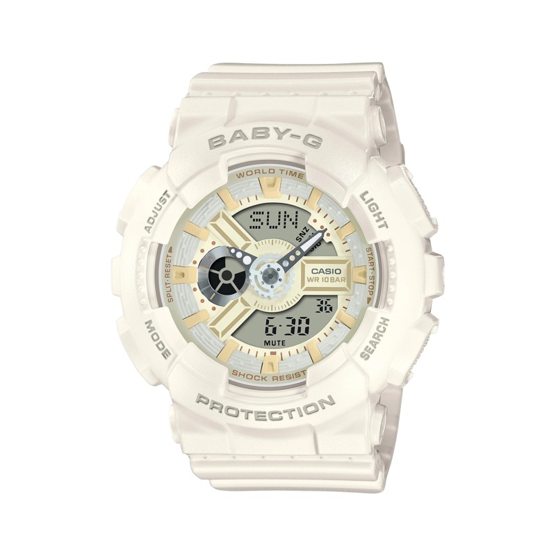 Baby-G Digital Analog White Resin Band Watch BA110XSW-7A