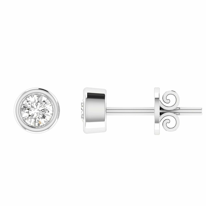 Diamond Stud Earrings With 0.12ct Diamonds In 9K White Gold