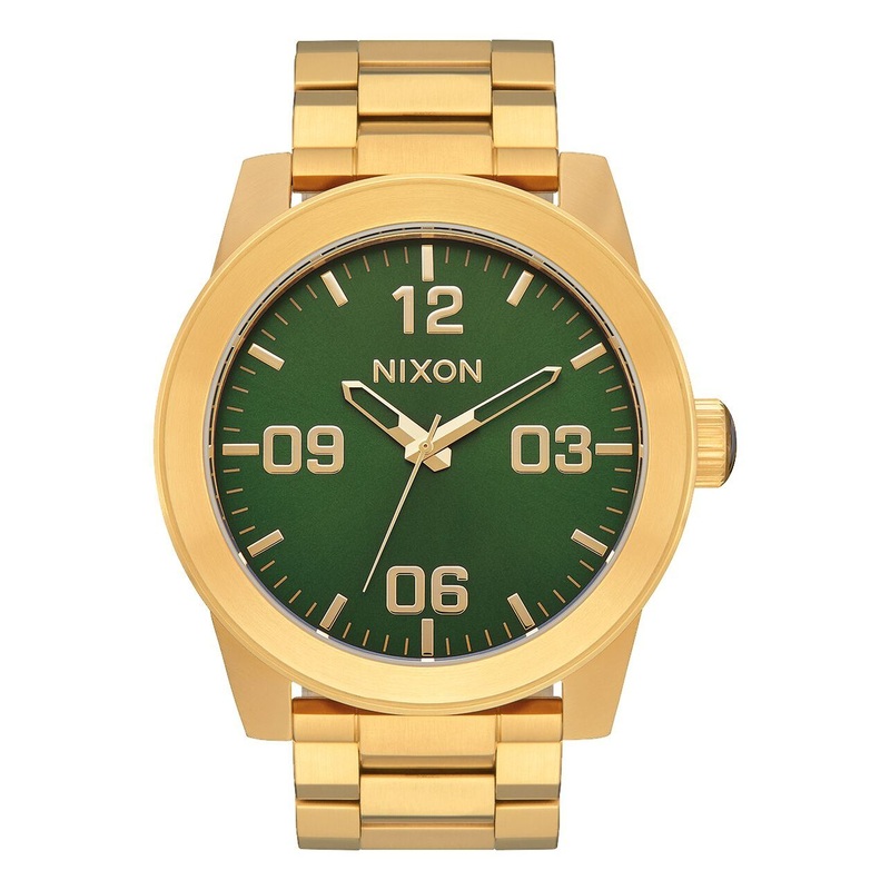 Nixon Corporal Stainless Steel And Green Watch A346-3416-00