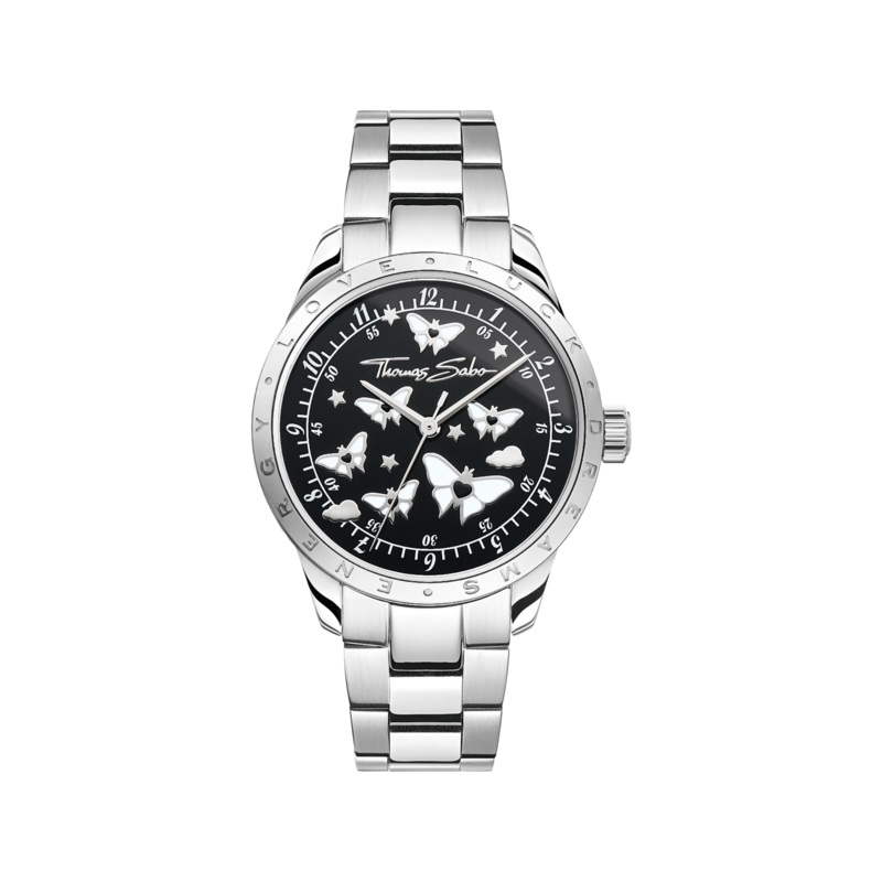 THOMAS SABO Luminescent Butterfly Watch Black Dial
