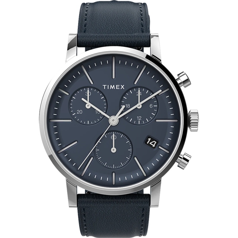 Timex Midtown Chronograph 40mm Leather Strap Watch TW2V36800