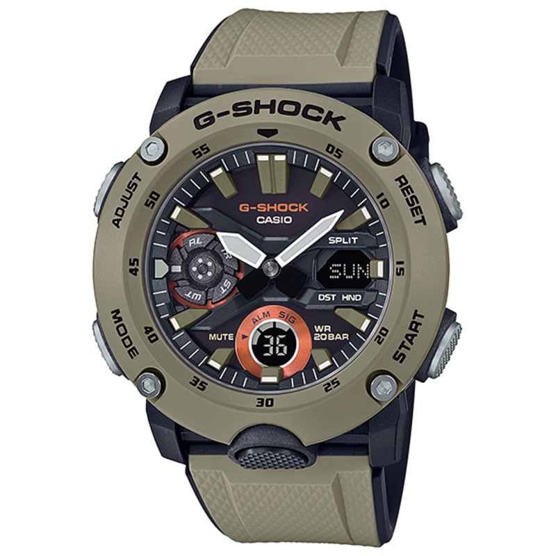 G-Shock Carbon Core Army Beige Band Watch GA-2000-5A