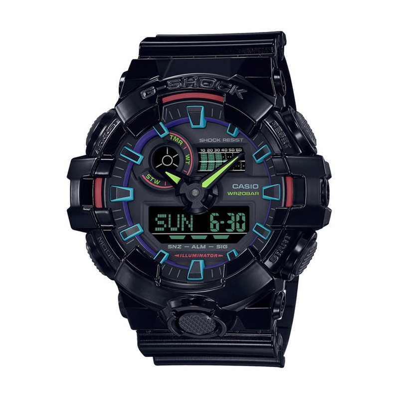 G-Shock Black Resin Band Watch GA700RGB-1A
