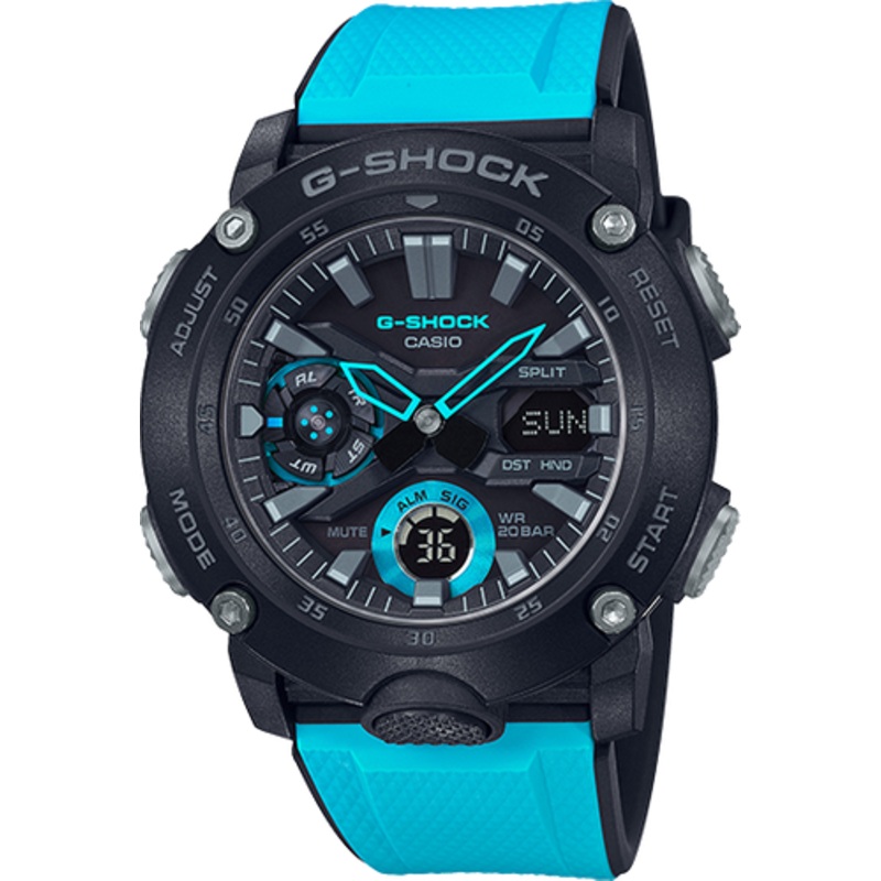 G-Shock Carbon Core Blue Band Watch GA2000-1A2