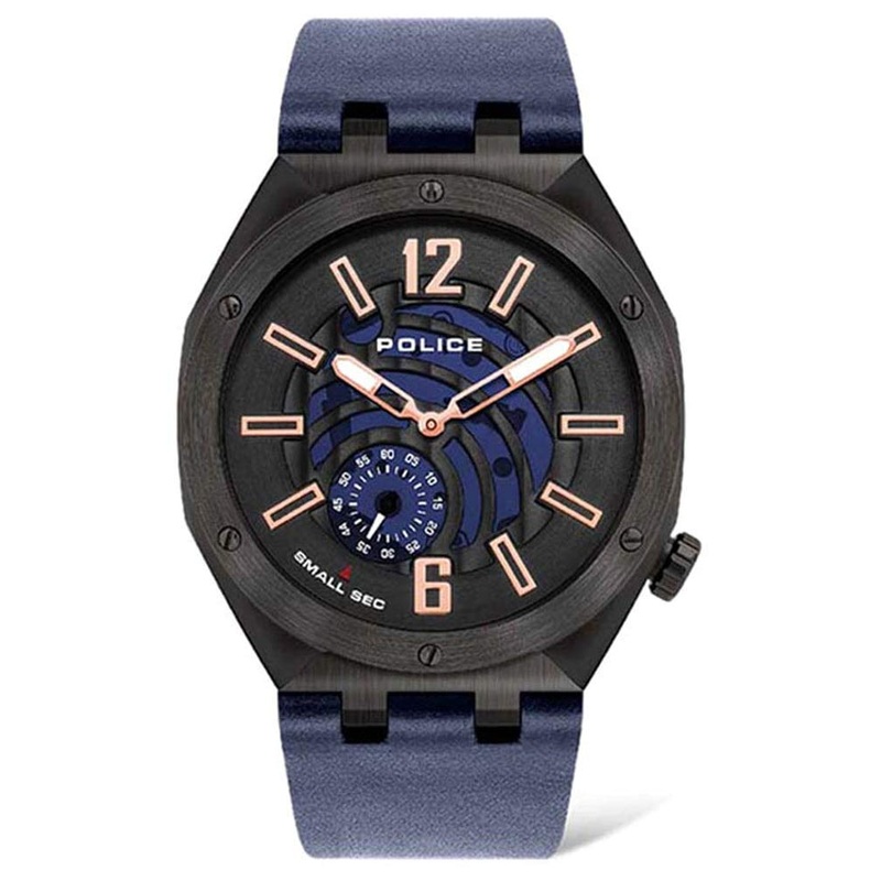 Police Gobustan Blue Leather Watch PL.16010JSU/03