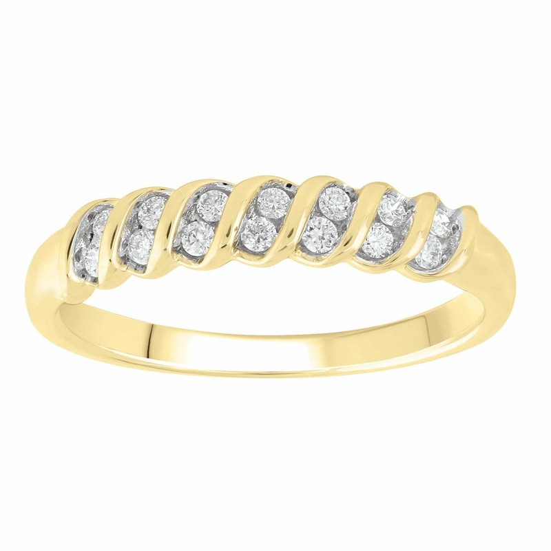 Ring With 0.15ct Diamonds In 9K Yellow Gold