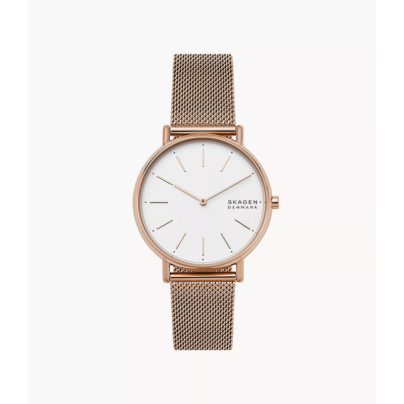 Skagen Rose-Tone Mesh Band Minimalist Watch for Women SKW2784