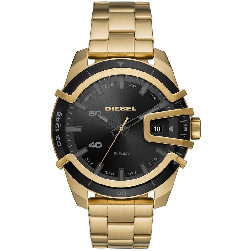 Diesel Caged Three Hand Stainless Steel Watch