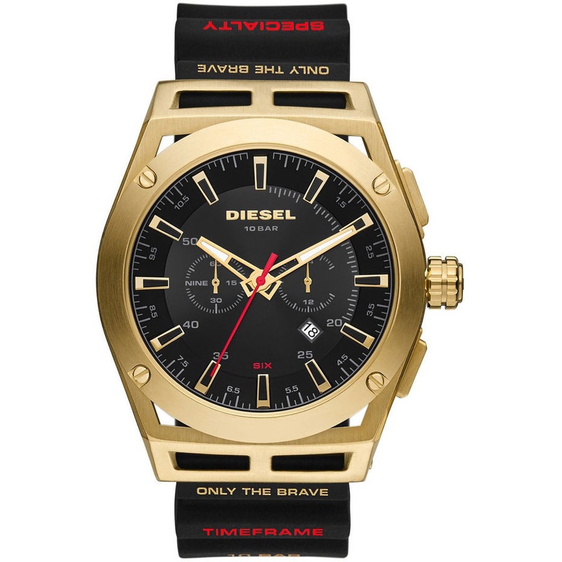 Diesel Timeframe Chronograph Black Silicone Watch