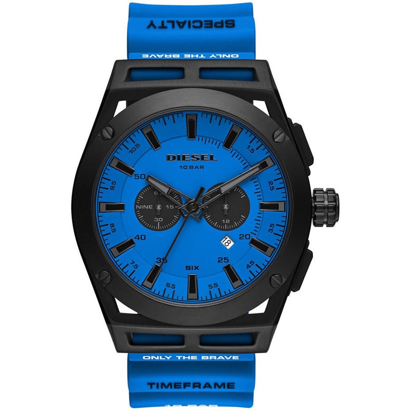 Diesel Timeframe Chronograph Blue Silicone Watch DZ4545