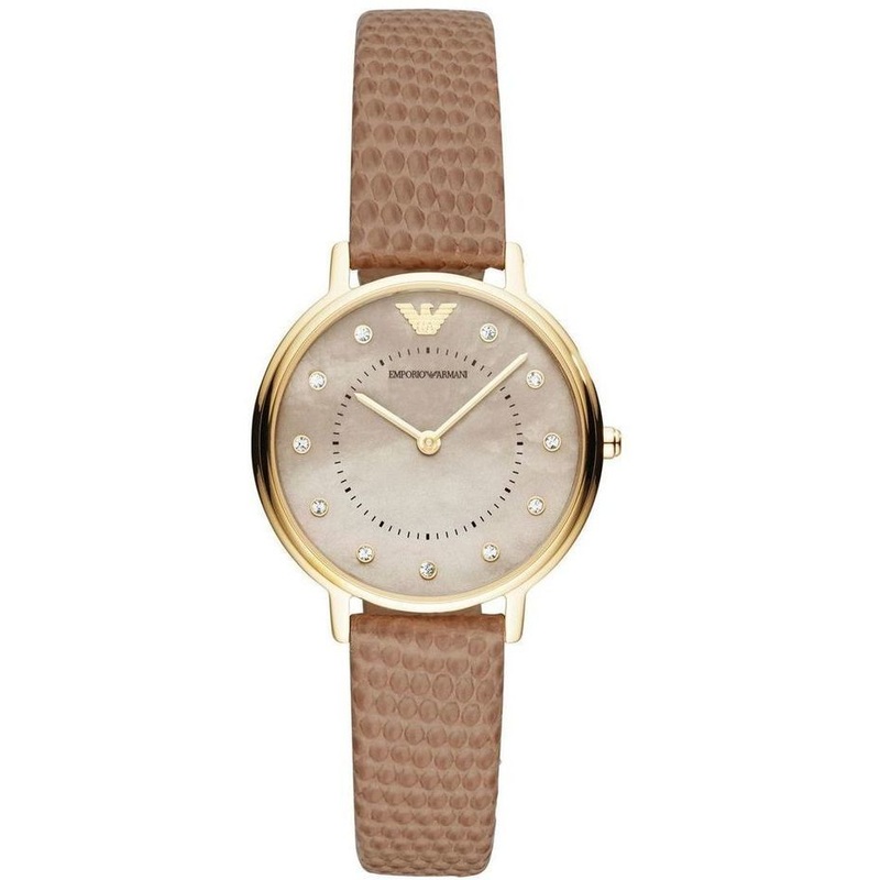 Emporio Armani Kappa Womens Grey Dial Leather Watch AR11151