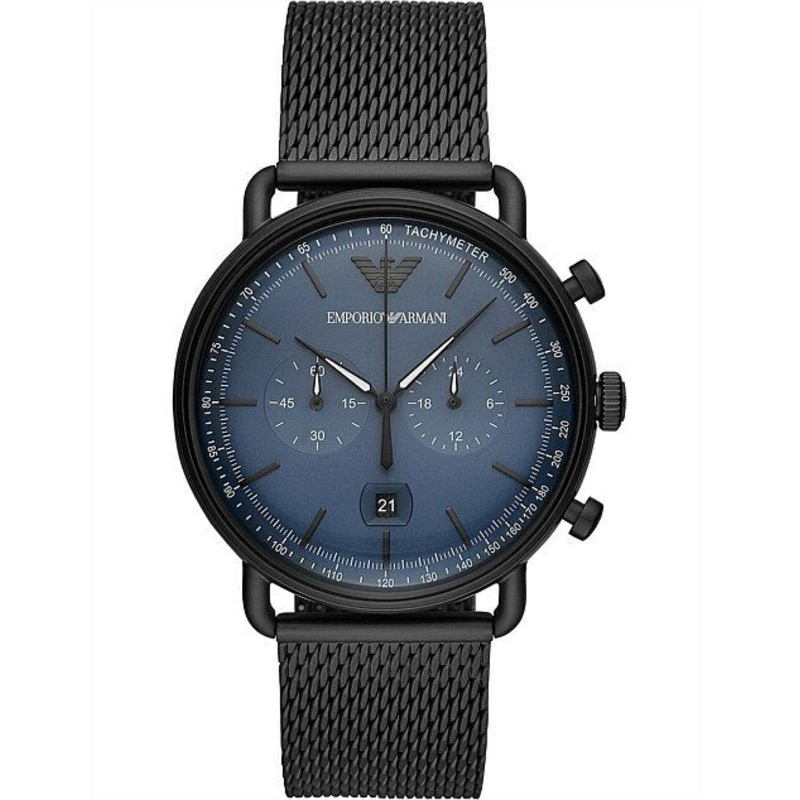 Emporio Armani Men's Blue Dial Aviator Chronograph Watch AR11201