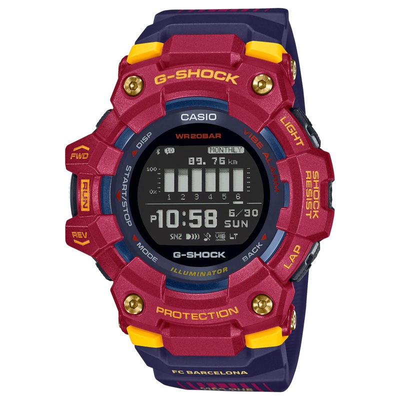 G-Shock G-Squad Blue and Red Resin Band Watch GBD100BAR-4D
