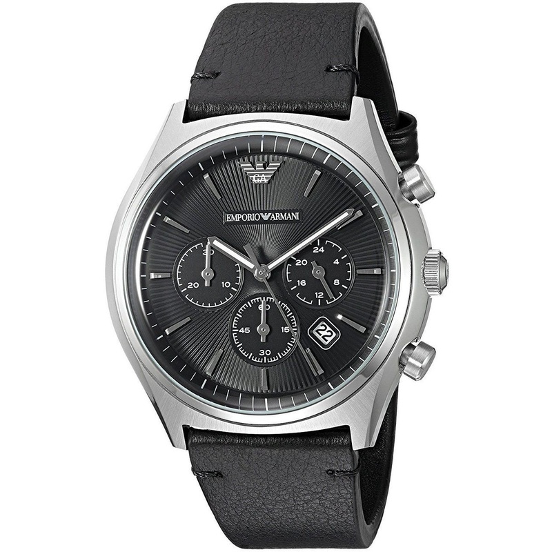 Emporio Armani Classic Black Chronograph Mens Watch AR1975