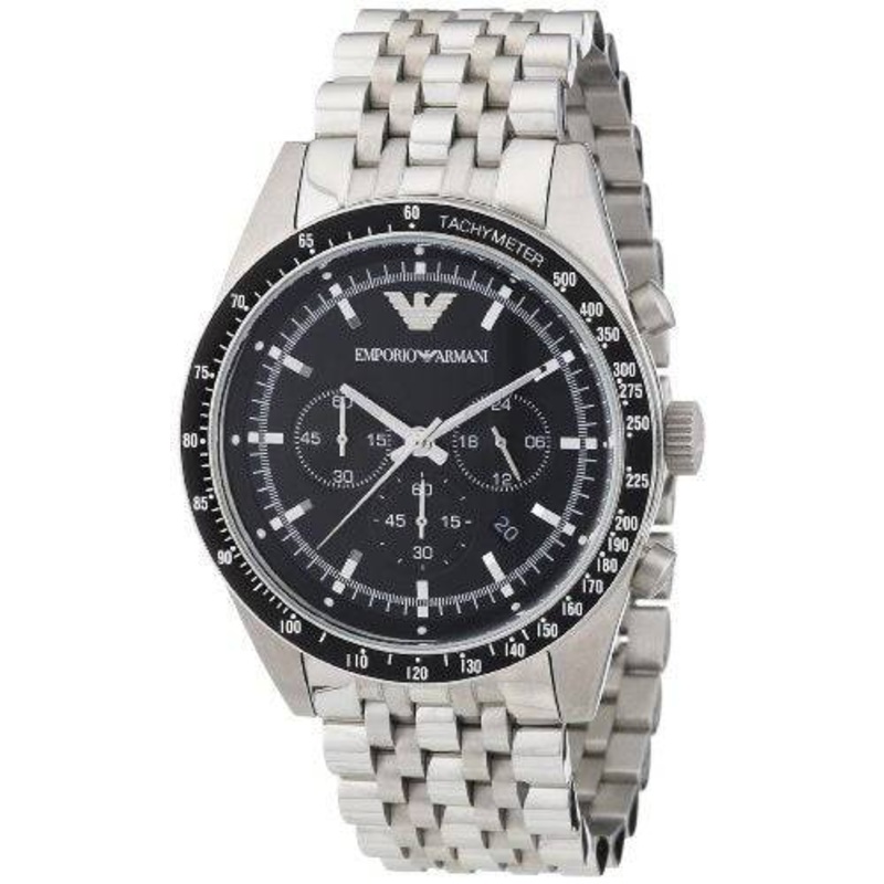Emporio Armani Italia Mens Elegant Stainless Steel Chronograph AR5988