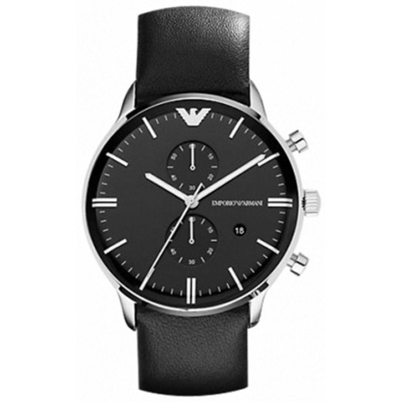 Emporio Armani Leather Chronograph Watch for Men AR0397