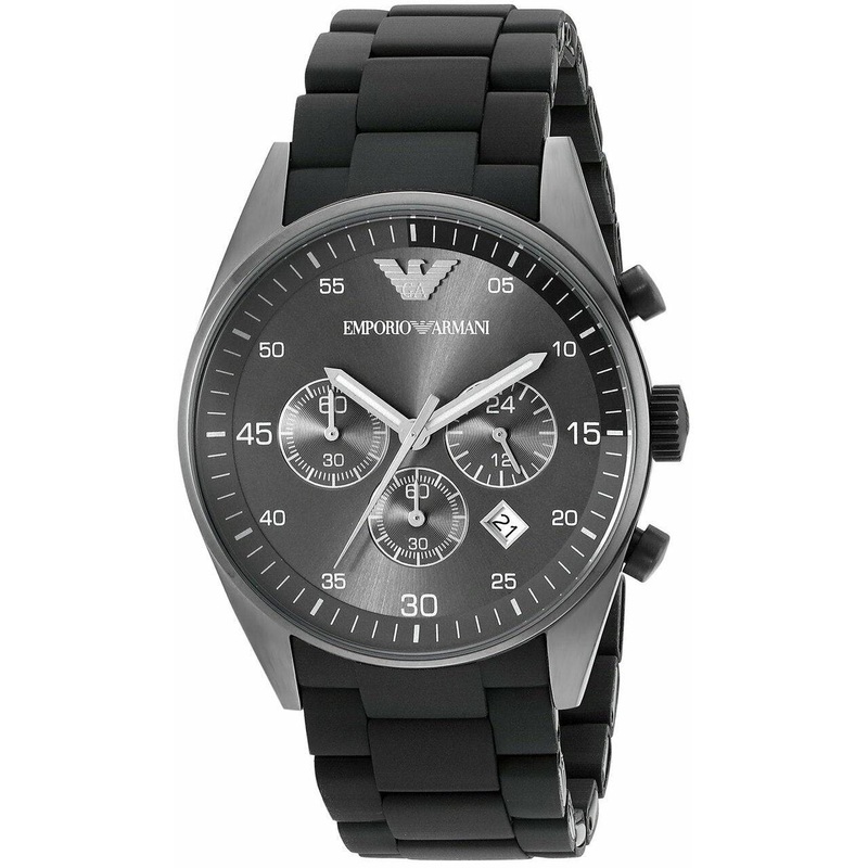 Emporio Armani Men's Chronograph Black Silicone Watch AR5889