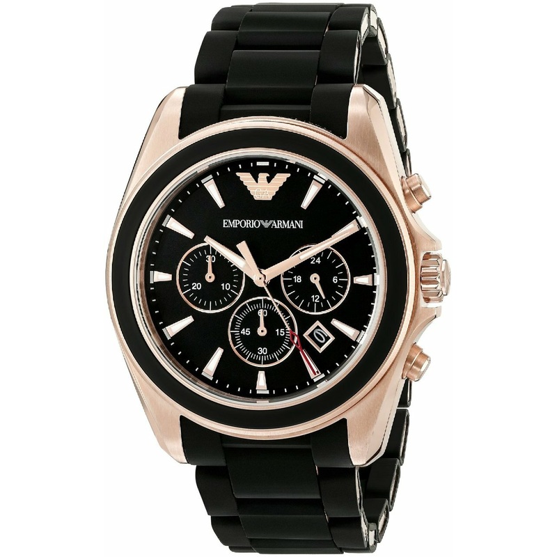 Emporio Armani Men's Chronograph Sportivo Watch Black Dial AR2453