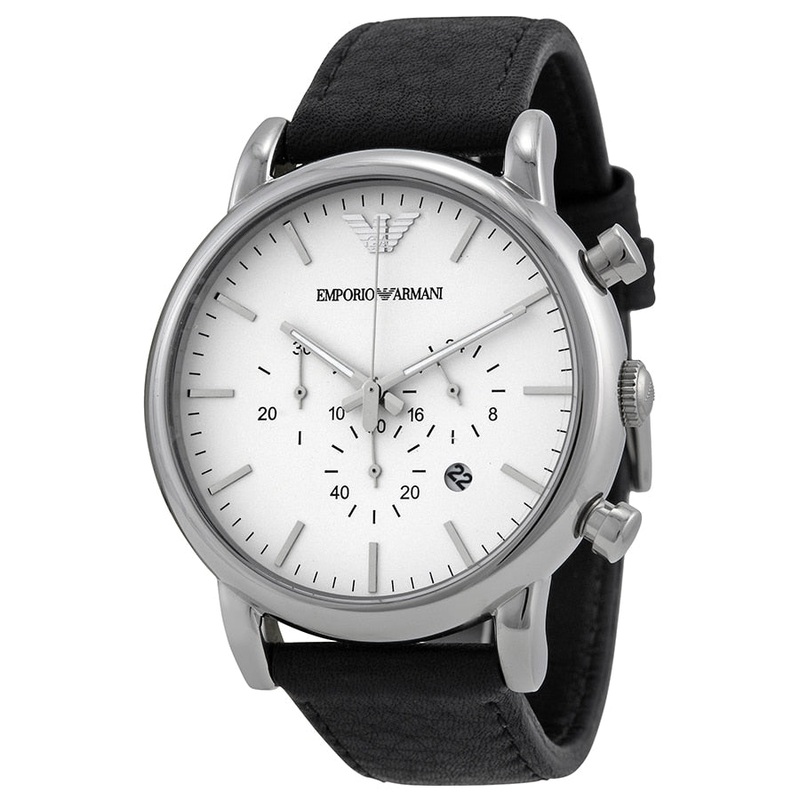 Emporio Armani Men's Stylish Leather Chronograph Timepiece AR1807