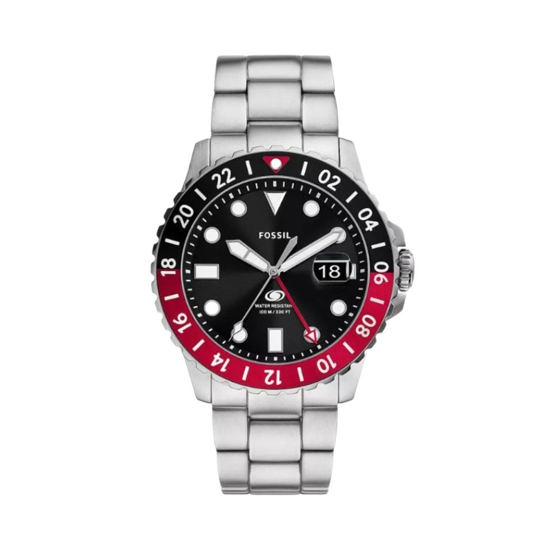 Fossil Blue GMT Stainless Steel Black Dial Watch FS6092