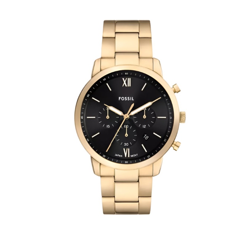 Fossil Neutra Chronograph Gold Stainless Steel Black Dial Watch FS6093