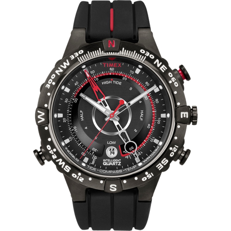 Timex Expedition North Tide Temp Compass Black Rubber Band Watch T2N720