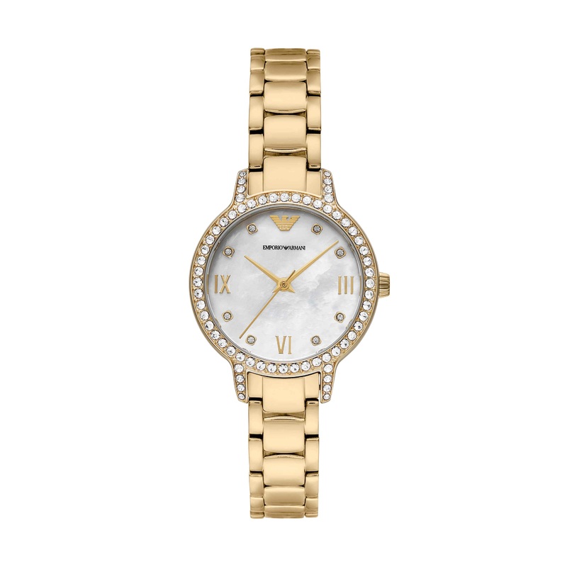 Armani Gold Tone Stainless Steel Mother of Pearl Dial Watch AR11652