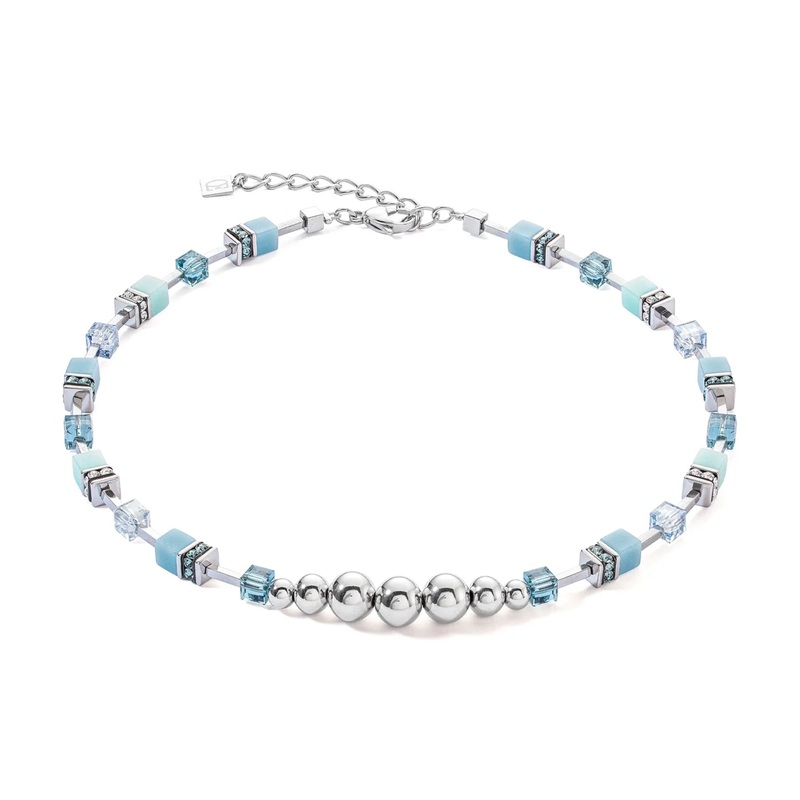 Coeur de Lion GeoCUBE Fusion Spheres Necklace Ice-Blue