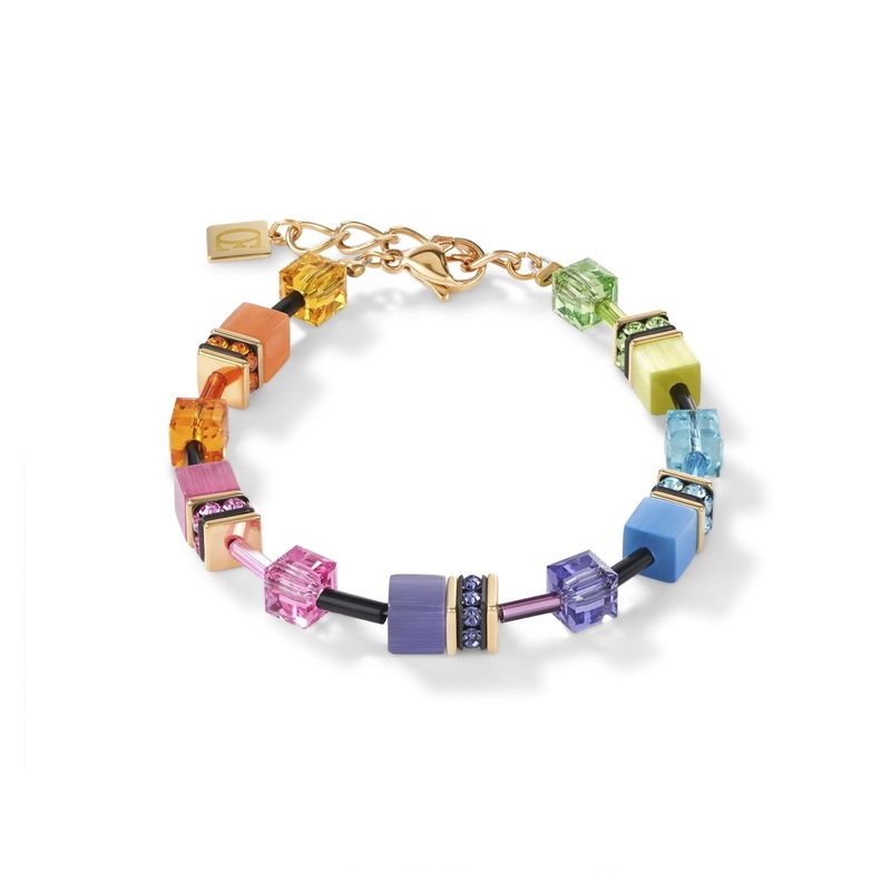 Coeur de Lion GeoCUBE Multicolour Bracelet Rainbow-Gold