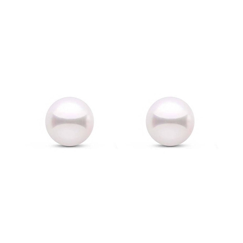 Cultured Pearl 18ct Yellow Gold Stud Earrings 8mm
