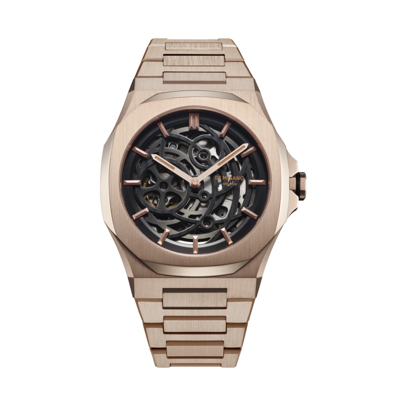 D1 Milano Rose Gold Skeleton Automatic Watch