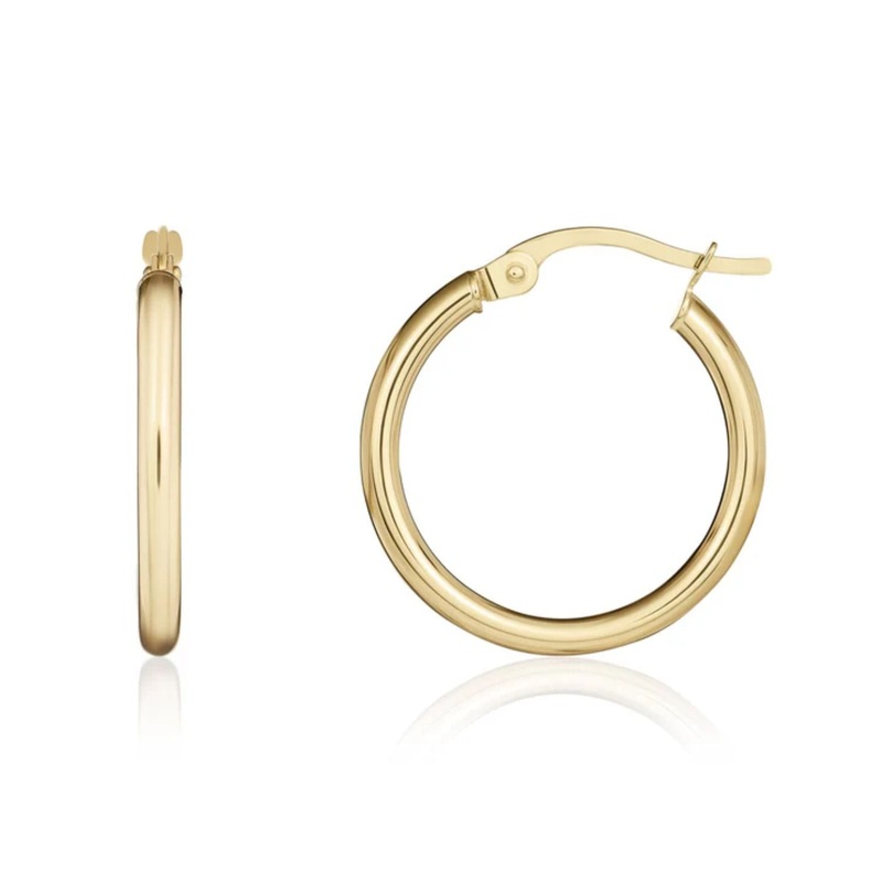 Polished 9ct Yellow Gold Hoop Earrings