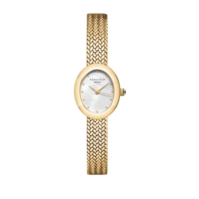 Rosefield Mini Oval Mother of Pearl Dial Stainless Steel Watch MWGMG-M02