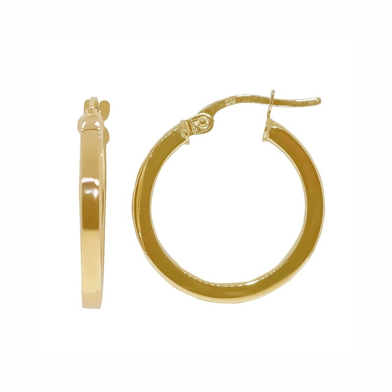 15mm 9ct Yellow Gold Hoop Earrings