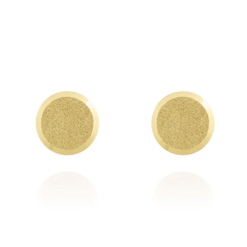 18ct Yellow Gold Satin Stud Earrings