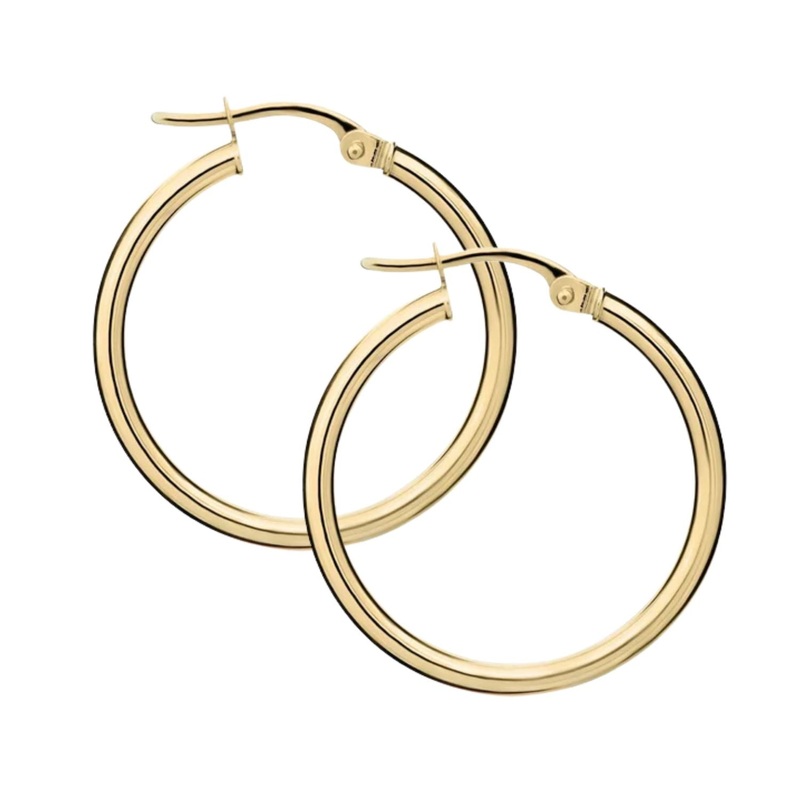24mm 9ct Yellow Gold Hoop Earrings