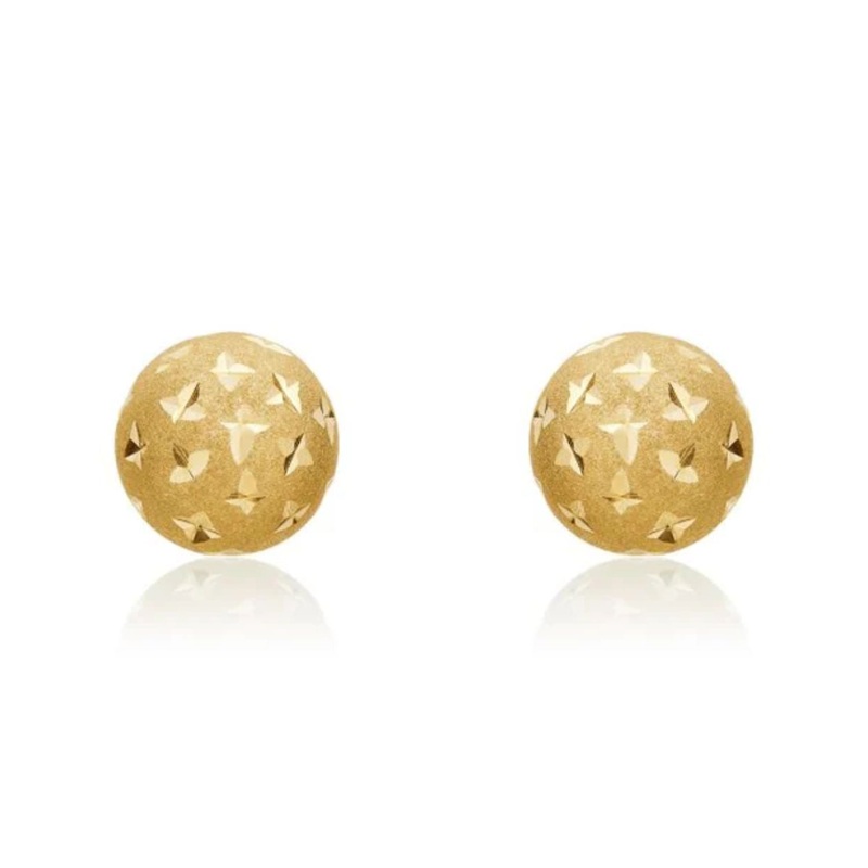 9ct Yellow Gold 7mm Stardust Stud Earrings