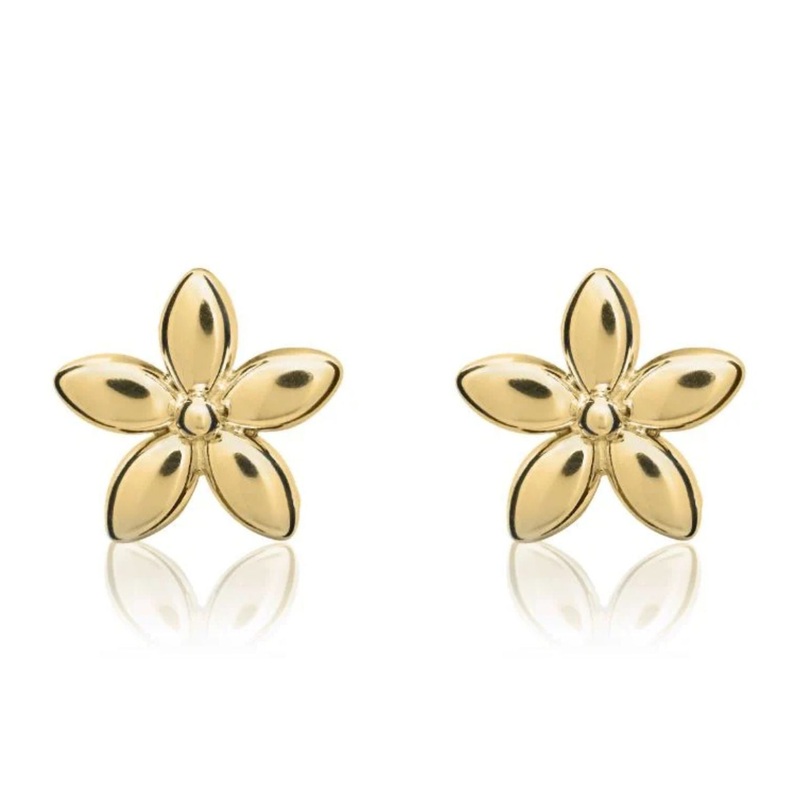 9ct Yellow Gold Flower Earrings
