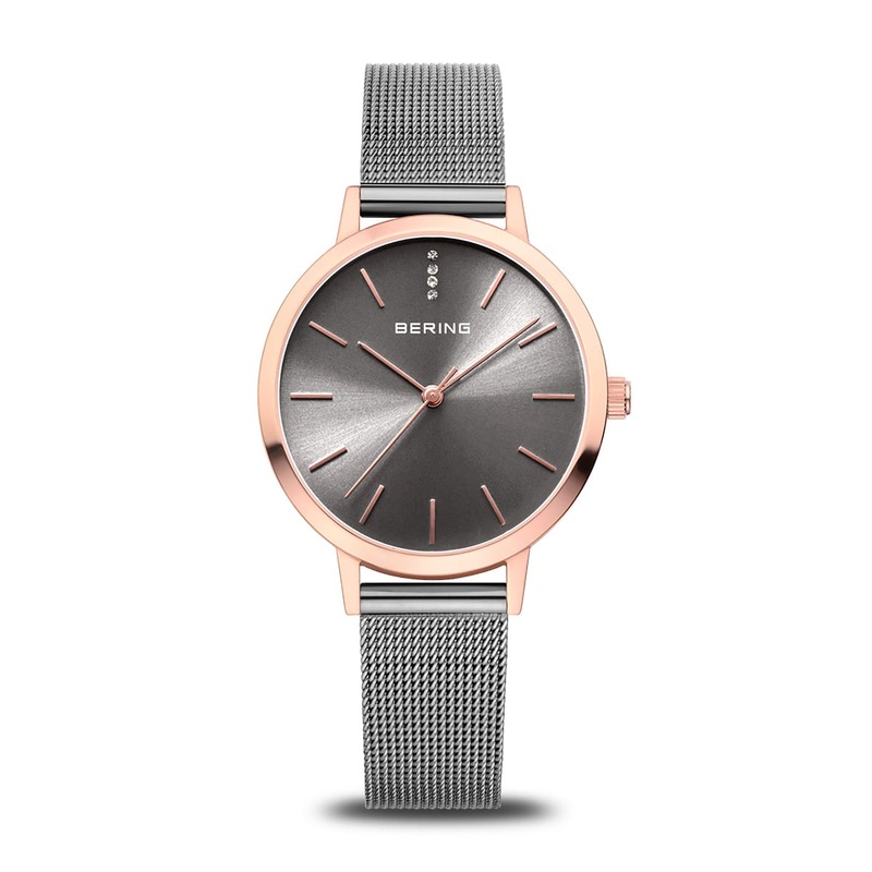 Bering Classic Polished Rose Gold Quartz Watch 13434-369