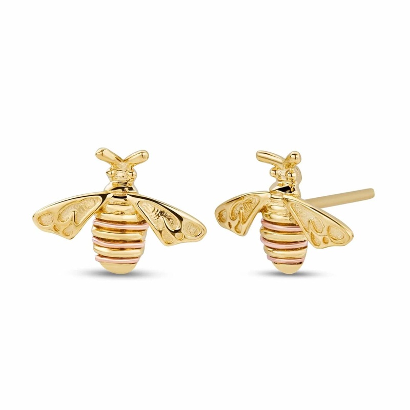 Clogau Nature's Wonder 9ct Solid Gold Honey Bee Stud Earrings GHBE836
