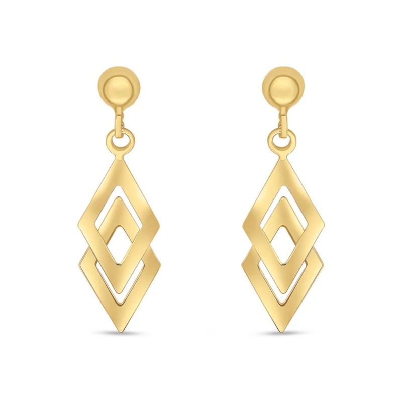 Double Kite 9ct Yellow Gold Drop Earrings