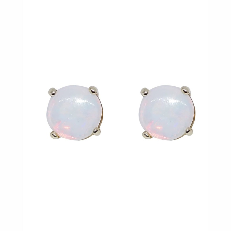 Opal 9ct Yellow Gold Stud Earrings